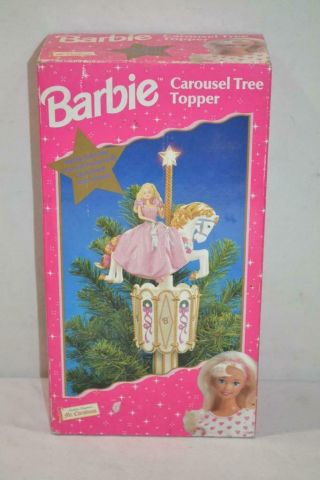 Vintage Mr Christmas Barbie Carousel Christmas Tree Topper W Box