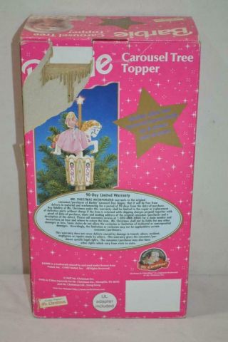 Vintage Mr Christmas Barbie Carousel Christmas Tree Topper w Box 2