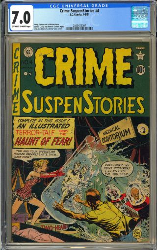 Crime Suspenstories 4 Pre - Code Golden Age Ec Horror 1951 Cgc 7.  0