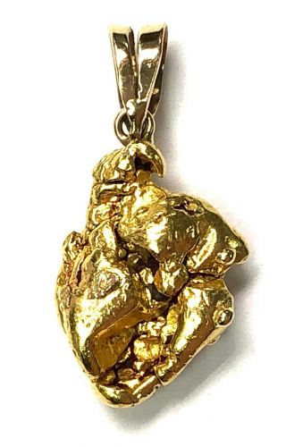 Vintage Alaskan Solid Gold Nugget Pendant With 14k Gold Bail (3.  3 Grams)