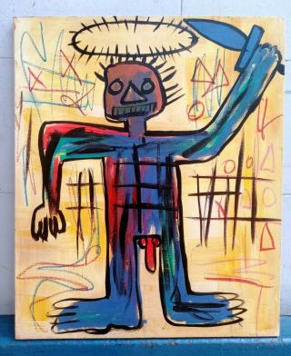 Great Painting By Jean - Michel Basquiat Acrylic On Canvas 1982 Untitled