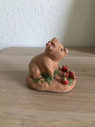 June Sears Terra Cotta Pig With Tomatoes Figurine Collectable Pigs Piglet cute 2