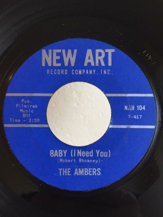 Northern Sweet Soul 45 The Ambers Blue Birds/ Baby on Art HEAR 2
