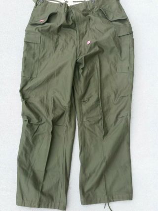Vintage Us Military Trousers Shell Field M 1951 Green Xl Long