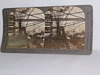 1904 St Louis Exposition Worlds Fair Keystone Stereoview Card View Ferris Wheel