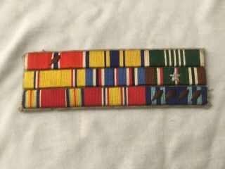 Korean War Us Air Force Enlisted Embroidered Ribbion Bar Set