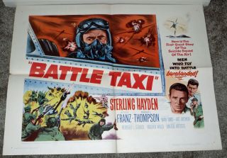 Military Helicopter/korean War Orig1955 Movie Poster Battle Taxi/sterling Hayden