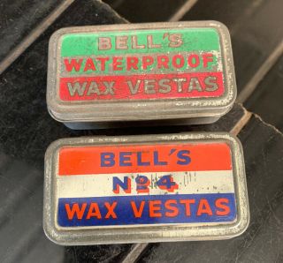 Set Of 2 X Bell’s Wax Vestas Vintage Tins
