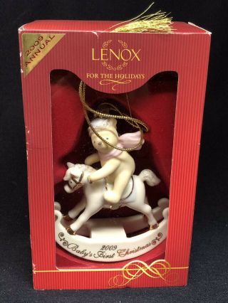 Lenox 2009 Annual Ornament Winnie The Pooh Rocking Horse Baby 