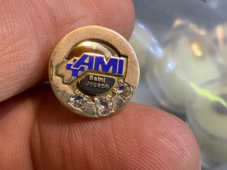 “ami” Saint Joseph 1/10 10k Gold 3 Large Diamonds Service Award Pin.  Gorgeous.