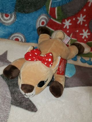 Dan Dee Clarice Plush Rudolph The Red Nosed Reindeer 50 Anniversary Laying Down