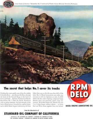 Spokane Portland & Seattle Railway Standard Oil Streamliner No.  1 1949 Print Ad