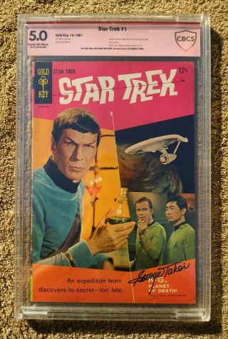 Gold Key Star Trek 1 1967 Autographed Signed William Shatner George Takei Cbcs
