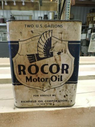 Vintage Rocor Eagle Motor Oil Can,  2 Gallon,  Empty (l)