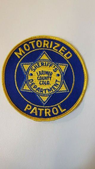 Larimer County Colorado Sheriff Motorized Patrol Patch