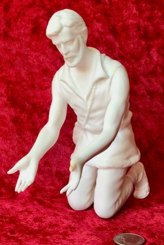 Lenox White Bisque Porcelain Nativity Figurine Kneeling Joseph 1990 Christmas 5 "