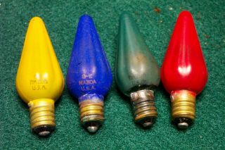 Vintage C6 Christmas Tree Light Bulbs - - Ge Mazda U.  S.  A.  Marked