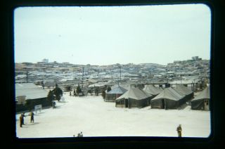 Korean War Army Marine Kodachrome Color Slide - 80 Inchon Camp Exchange Bball