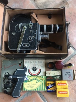 Paillard Bolex H16 Vintage 16mm Film Camera,  Case,  Lenses & Accessories