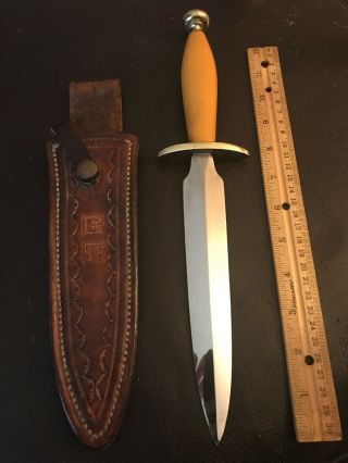 Vintage Custom Fighting Stiletto By R.  Hursong Usa Inspired By Randall 2 - 8 Knife