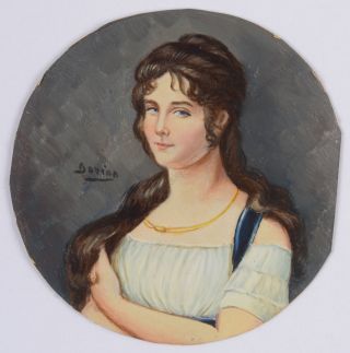 " Portrait Of A Lady From The 1780s ",  Oil On Copper Miniature,  1920/30s