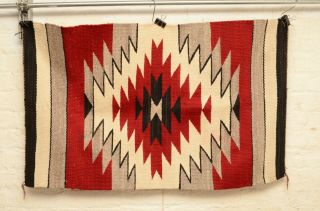Vtg Navajo Rug Native American Indian Textile Weaving Southwestern Atq 39 " X25 "