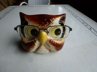 Vintage Ceramic Owl Eyeglass Holder Chadwick 1968 Cmi