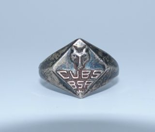 Vintage Boy Scouts Of America Bsa Cub Scouts Sterling Silver Ring Size 5 Old