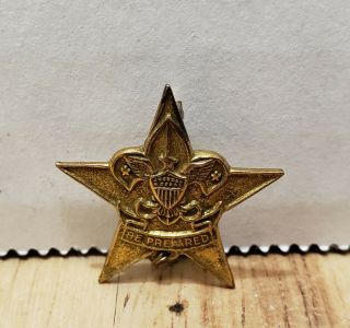 Vtg Old Gold Filled Boy Scouts Of America Bsa Be Prepared Star Rank Badge Pin