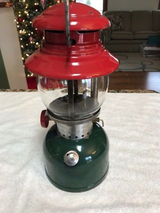Coleman Christmas Lantern 200A 9/1951 Vintage Green Pyrex Globe 3