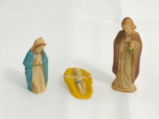 Vintage Miniature Holy Family Nativity Figures Mary Joseph Baby Jesus