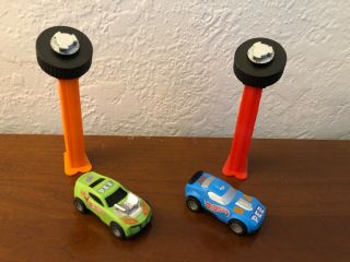 Pez Hot Wheels Pull & Go Dispensers.  Set Of 2.  Loose.