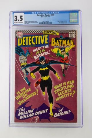 Detective Comics 359 - Cgc 3.  5 Vg - Dc 1967 - Batman - 1st App & Origin Batgirl