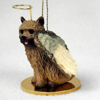 Norwich Terrier Ornament Angel Figurine Hand Painted