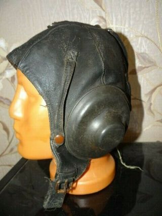 Ussr Soviet Army Leather Hat Air Force Mig - 15 Pilot Officer Korean War 195x