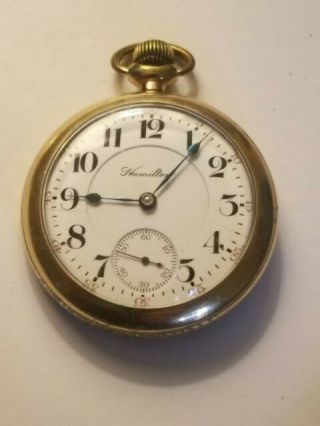 Antique 1910 Hamilton Railroad Grade 10k Gold Filled Pocket Watch