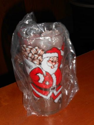 Vintage Santa Claus In N Out Burger Glass