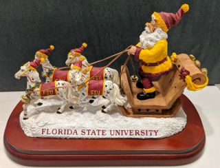 Slavic Treasures Florida State Seminoles Santa Sleigh Fsu Ncaa Christmas