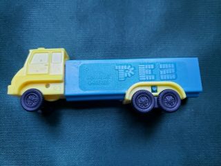 Vintage Pez Dispenser Truck With Yellow Cab And Blue Body
