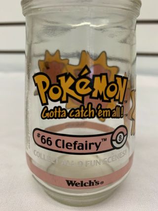 Pokemon 66 Clefairy Welch ' s Jelly Glass Jar 3