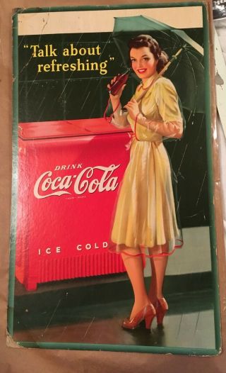 Vintage Coca Cola Cardboard Sign Advertising 1942