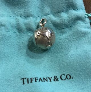 Vtg Tiffany & Co.  Solid Sterling Silver World Globe Charm