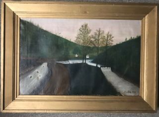 Camille Bombois /1883 - 1970/ French Primitive Early Signed Oil On Canvas,  Damage