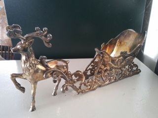 Silver Sleigh And Deer