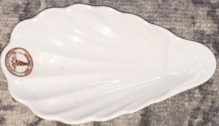 Vintage Us Army Medical Department Ceramic Dish Wwii Syracuse Scalloped Shell