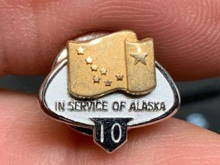In Service Of Alaska Sterling Silver Gorgeous State Service Award Pin.