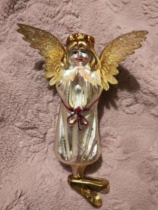93 - 123 - 0 Christopher Radko Wings & A Prayer Blown Glass Christmas Ornament 1