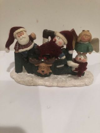 Crazy Mountain Santa /snowman/angel " Noel " Christmas Figurine From 1999 Holiday