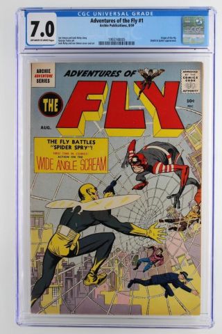 Adventures Of The Fly 1 - Cgc 7.  0 Fn/vf - Archie 1959 - Origin Of The Fly