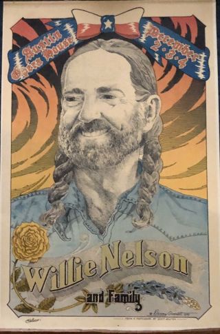 Vintage 1979 Willie Nelson And Family - Austin Opera House Concert Poster